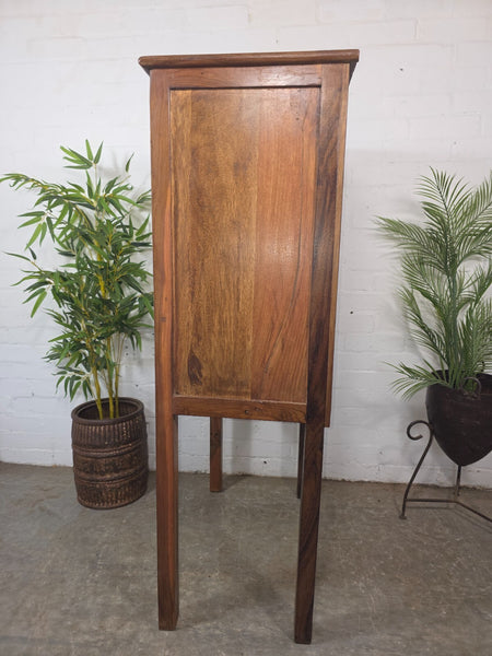Vintage Indian Teak Wooden Colonial Chest Filing Haberdashery Drawers