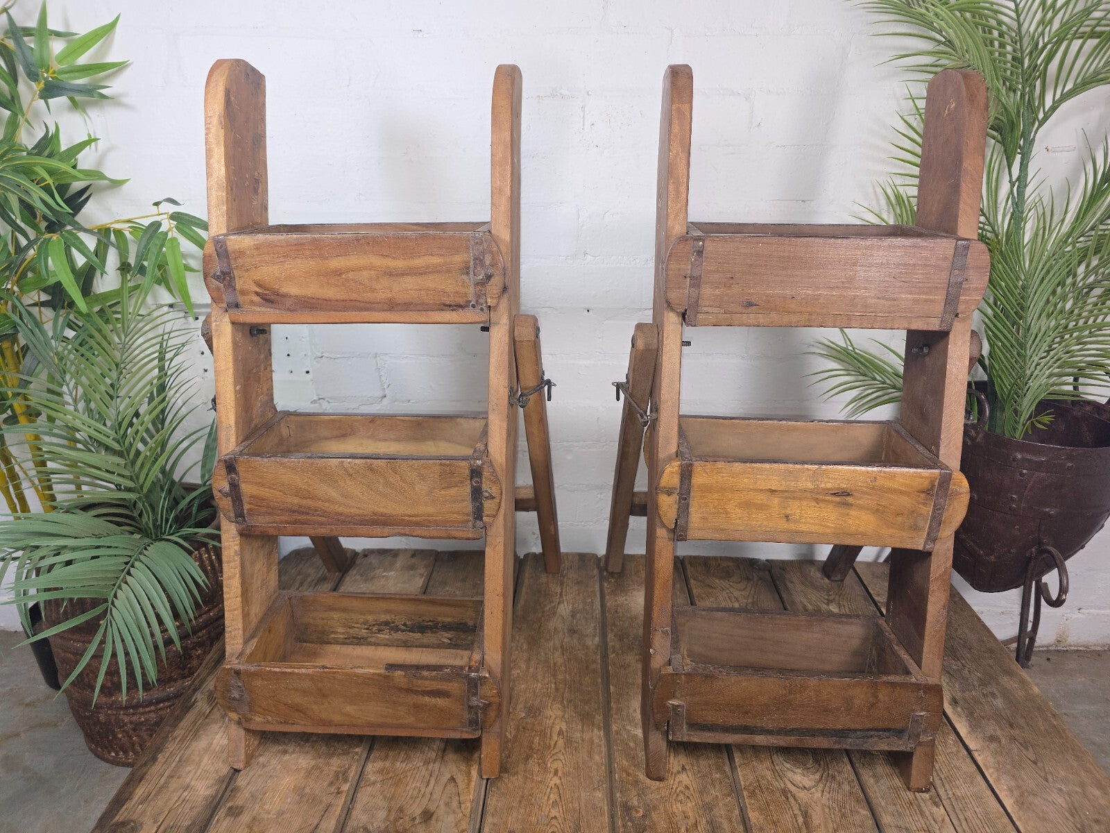 Vintage Indian Brick Mould Floor Standing Kitchen Display Shelves Spice Rack