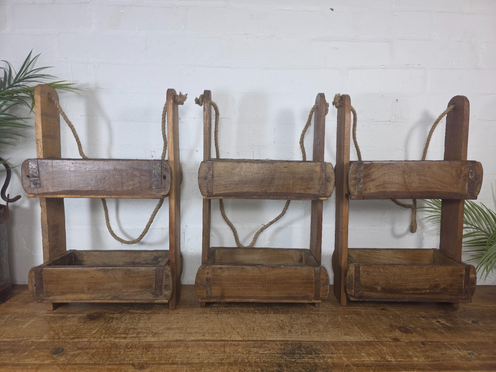 Vintage Indian Brick Mould Wall Hanging Kitchen Display Shelves Spice Rack