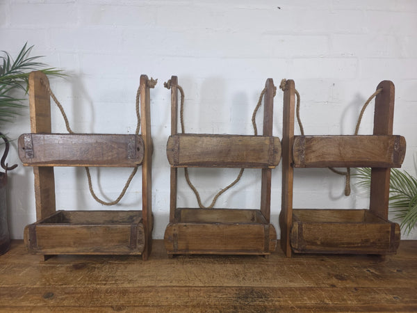 Vintage Indian Brick Mould Wall Hanging Kitchen Display Shelves Spice Rack