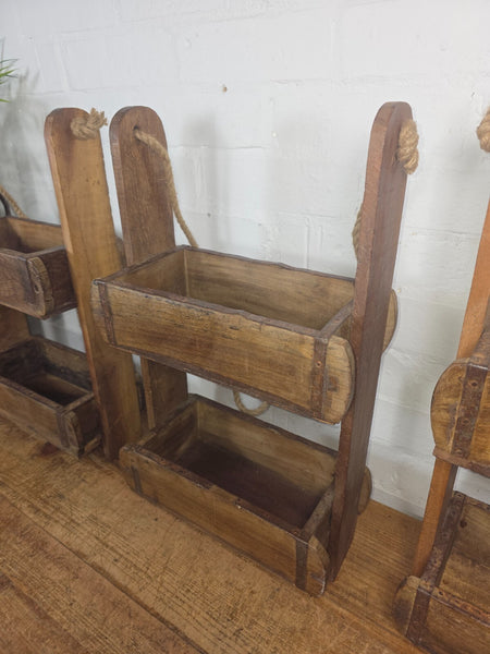 Vintage Indian Brick Mould Wall Hanging Kitchen Display Shelves Spice Rack