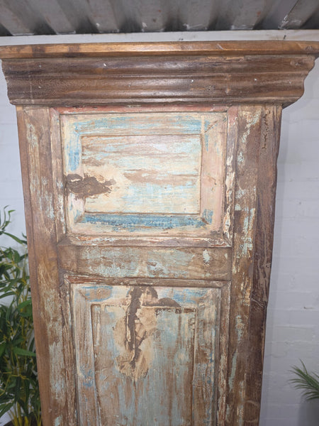 Vintage Reclaimed Indian Solid Wooden Armoire Linen Cupboard Wardrobe