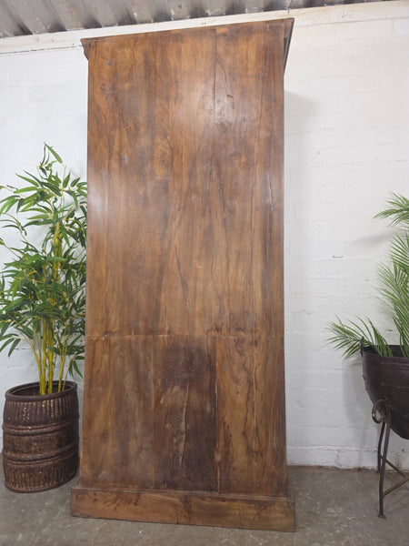 Vintage Reclaimed Indian Solid Wooden Armoire Linen Cupboard Wardrobe
