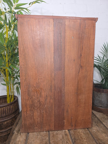 Vintage Indian Glazed Colonial Teak Wood Kitchen Bathroom Drinks Display Cabinet