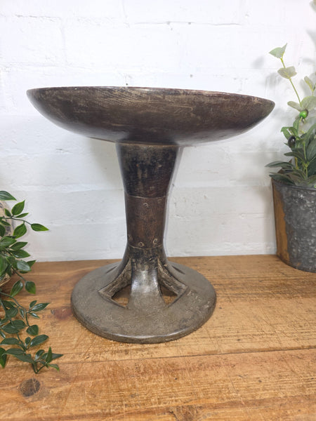 Vintage Hand Made Wabi Sabi Indian Tribal Nagaland Nage Dish Plate Fruit Bowl