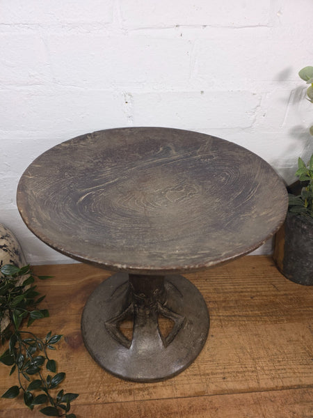 Vintage Hand Made Wabi Sabi Indian Tribal Nagaland Nage Dish Plate Fruit Bowl