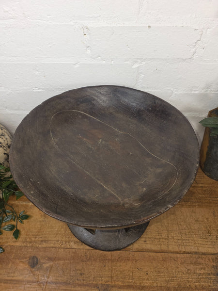 Vintage Hand Made Wabi Sabi Indian Tribal Nagaland Nage Dish Plate Fruit Bowl