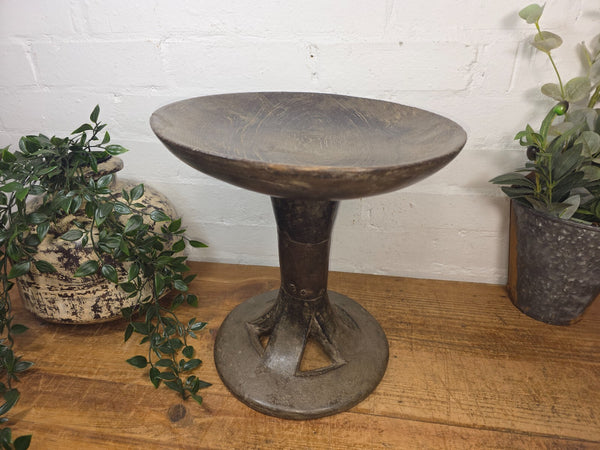Vintage Hand Made Wabi Sabi Indian Tribal Nagaland Nage Dish Plate Fruit Bowl