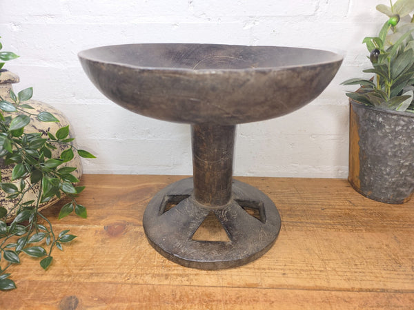 Vintage Hand Made Wabi Sabi Indian Tribal Nagaland Nage Dish Plate Fruit Bowl
