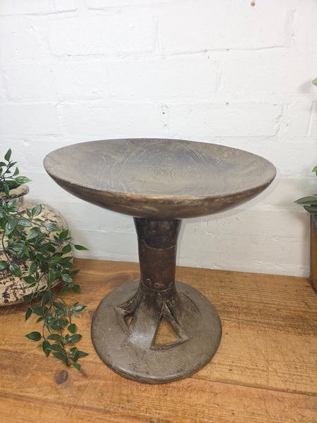 Vintage Hand Made Wabi Sabi Indian Tribal Nagaland Nage Dish Plate Fruit Bowl