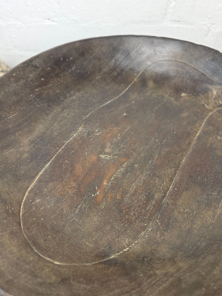 Vintage Hand Made Wabi Sabi Indian Tribal Nagaland Nage Dish Plate Fruit Bowl