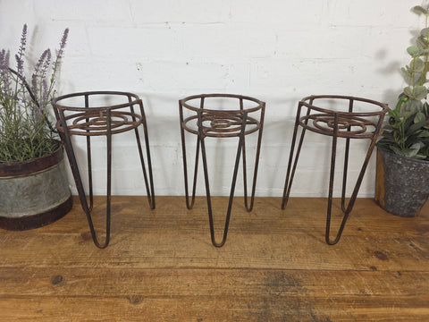 Rustic Reclaimed Heavy Duty Metal Plant Pot Holder Stand