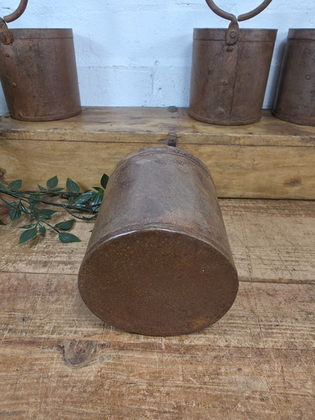 Vintage Rustic Riveted Iron Metal Hanging Plant Pot Herb Succulent  Planter