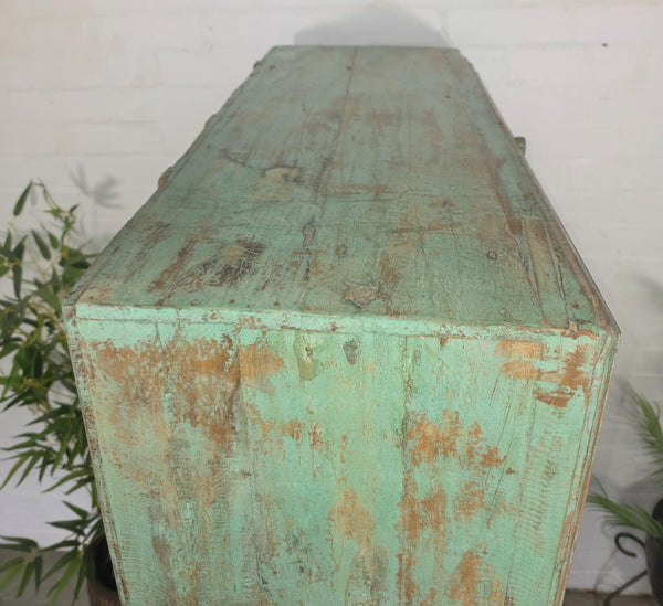Vintage Reclaimed  Indian Solid Wooden Kitchen Cabinet Cupboard Armoire Wardrobe