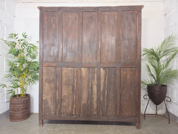 Vintage Reclaimed Indian Solid Wooden Kitchen Cabinet Cupboard Armoire Wardrobe