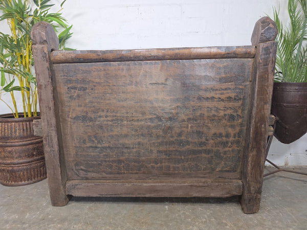 Vintage Rustic Primitive Himalayan Himachal Wooden Trunk Chest Blanket Box