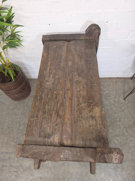 Vintage Rustic Primitive Himalayan Himachal Wooden Trunk Chest Blanket Box