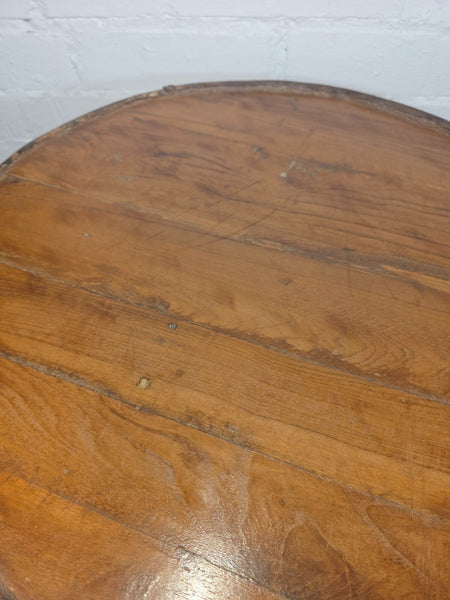 Vintage Reclaimed Galvanised Riveted Metal Barrel Drum Coffee Side Table