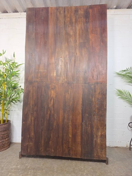 Vintage Reclaimed Indian Glazed Wooden Free Standing Kitchen Drinks Cabinet