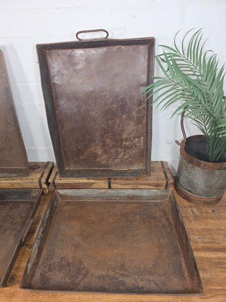 Large Rectangular Industrial Vintage Rustic Galvanised Metal Plant Potting Tray