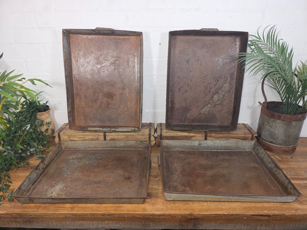 Large Rectangular Industrial Vintage Rustic Galvanised Metal Plant Potting Tray