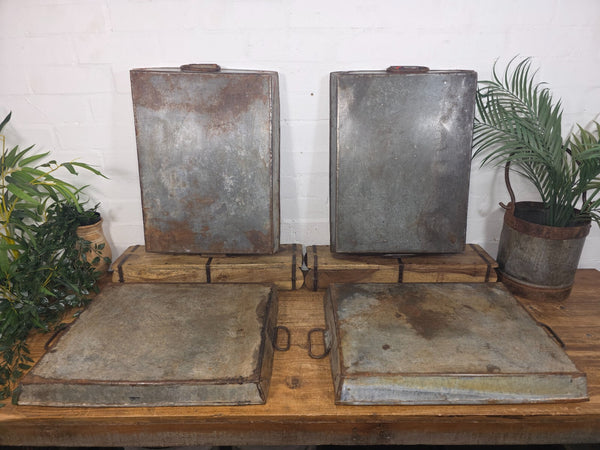 Large Rectangular Industrial Vintage Rustic Galvanised Metal Plant Potting Tray