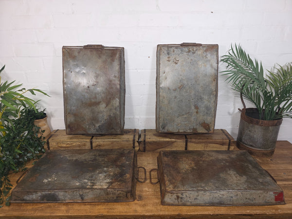 Large Rectangular Industrial Vintage Rustic Galvanised Metal Serving Drinks Tray