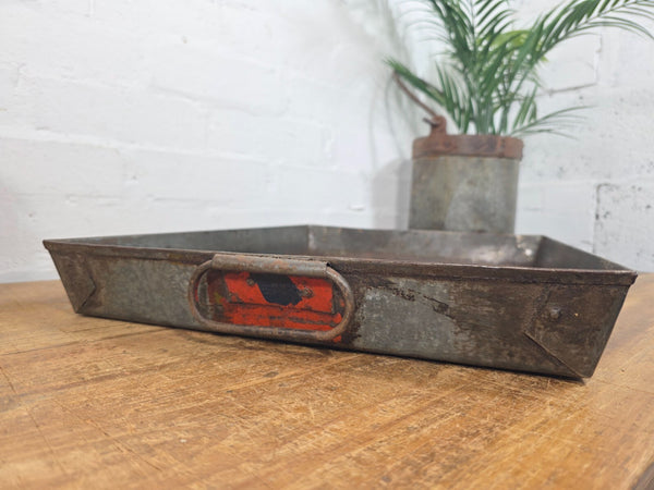 Large Rectangular Industrial Vintage Rustic Galvanised Metal Plant Potting Tray