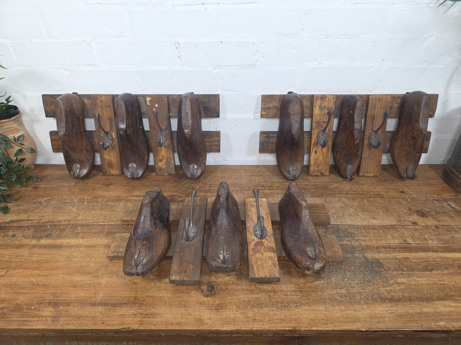Reclaimed Rustic Hand Made Cobblers Shoe Last Coat Hooks