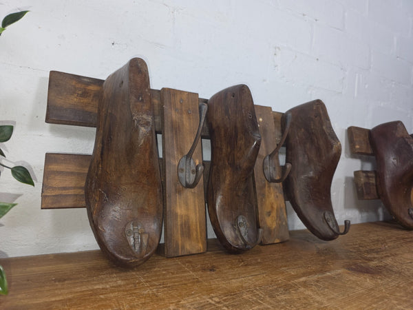 Reclaimed Rustic Hand Made Cobblers Shoe Last Coat Hooks