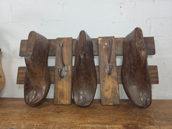 Reclaimed Rustic Hand Made Cobblers Shoe Last Coat Hooks