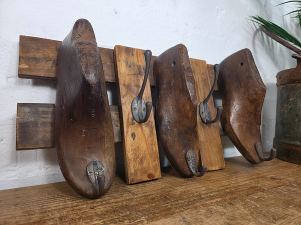 Reclaimed Rustic Hand Made Cobblers Shoe Last Coat Hooks