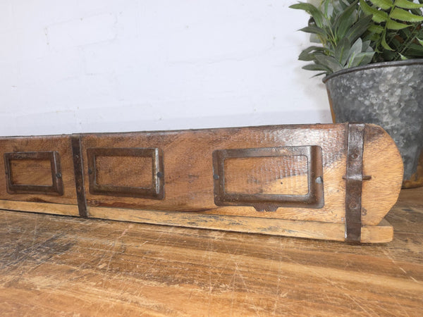 Vintage Indian Double Wooden Brick Mould Display Shelf Herb Planter Window Box