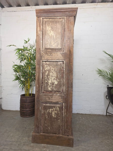 Vintage Reclaimed Indian Glazed Wooden Free Standing Kitchen Drinks Cabinet