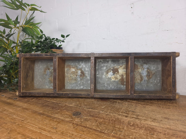 Vintage Indian Double Wooden Brick Mould Display Shelf Herb Planter Window Box