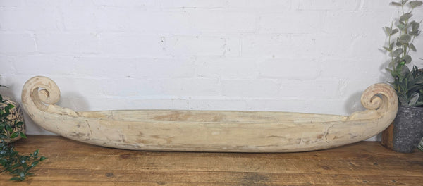 Large Hand Made Solid Wooden Boat Dug Out Canoe Display Table Centre Piece Dish