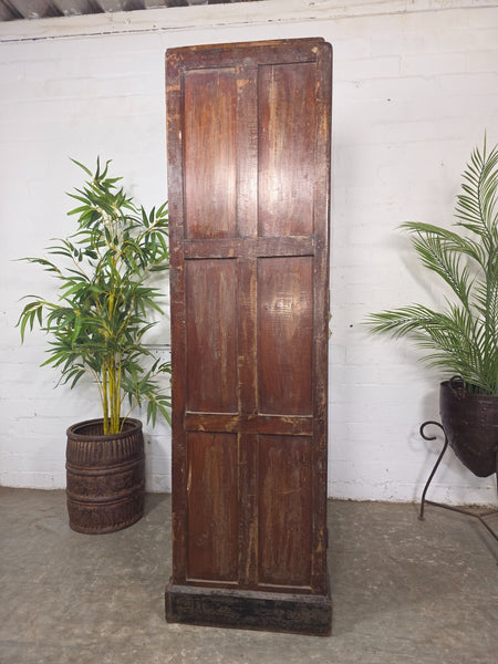 Vintage Indian Glazed Colonial Wooden Kitchen Bathroom Drinks Display Cabinet