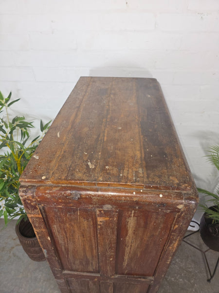 Vintage Indian Glazed Colonial Wooden Kitchen Bathroom Drinks Display Cabinet