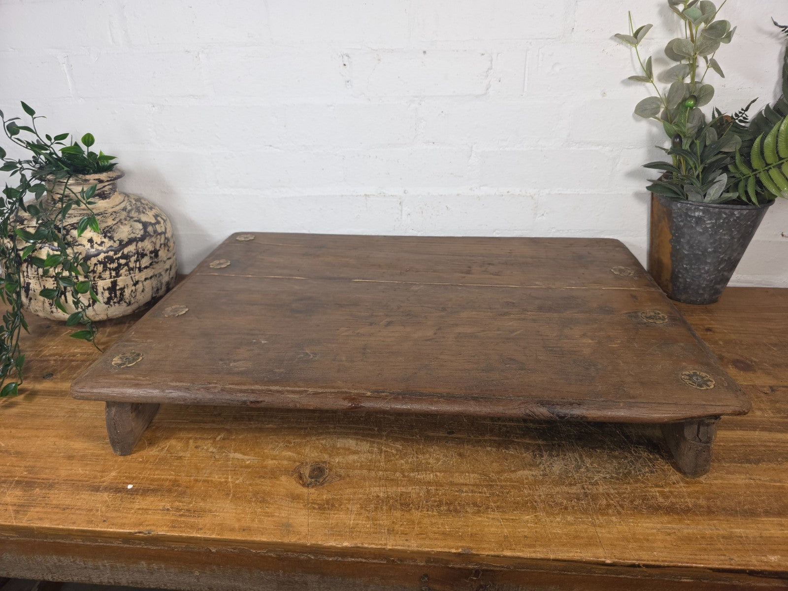 Old Vintage Rustic Wabi Sabi Primitive Indian Wooden Chopping Serving Pata Board