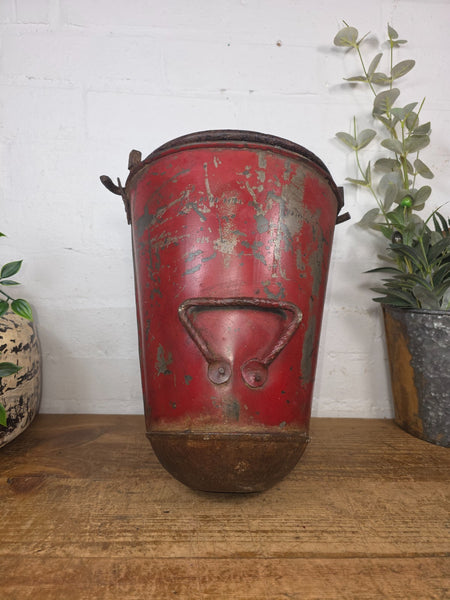 Vintage Rustic industrial Metal Fire Bucket Garden Planter Tub Hanging Basket