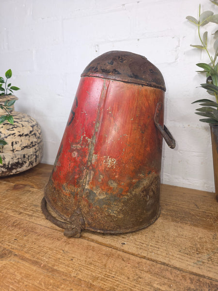 Vintage Rustic industrial Metal Fire Bucket Garden Planter Tub Hanging Basket