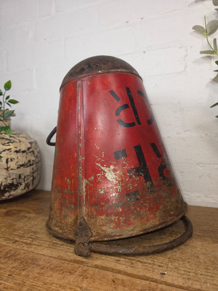Vintage Rustic industrial Metal Fire Bucket Garden Planter Tub Hanging Basket