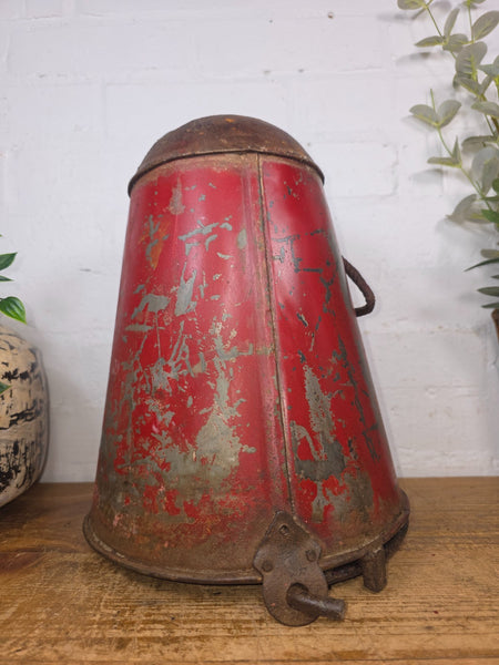 Vintage Rustic industrial Metal Fire Bucket Garden Planter Tub Hanging Basket
