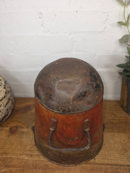 Vintage Rustic industrial Metal Fire Bucket Garden Planter Tub Hanging Basket