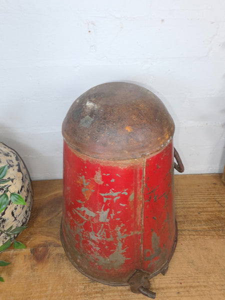 Vintage Rustic industrial Metal Fire Bucket Garden Planter Tub Hanging Basket