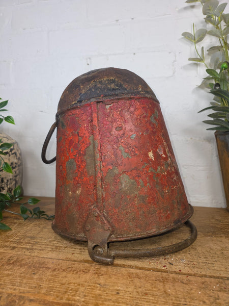 Vintage Rustic industrial Metal Fire Bucket Garden Planter Tub Hanging Basket