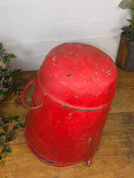 Vintage Rustic industrial Metal Fire Bucket Garden Planter Tub Hanging Basket