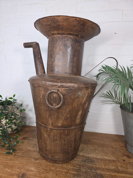 Large Rustic Hand Made Riveted Rusty Steel Planter Urn Water Feature