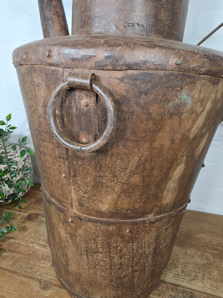 Large Rustic Hand Made Riveted Rusty Steel Planter Urn Water Feature