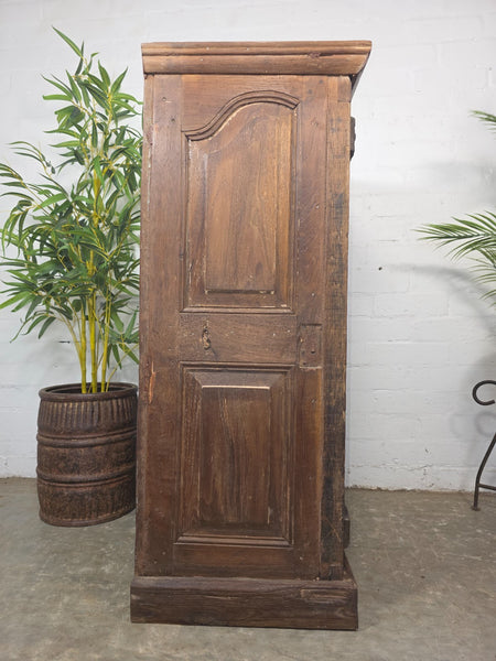 Vintage Reclaimed Indian Solid Wooden Kitchen Drinks Cabinet Cupboard Armoire